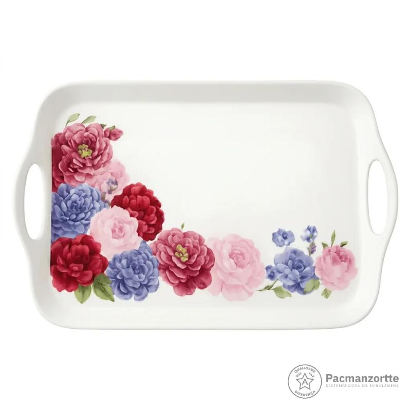 Bandeja de Melamina Floral 41 x 32 cm
