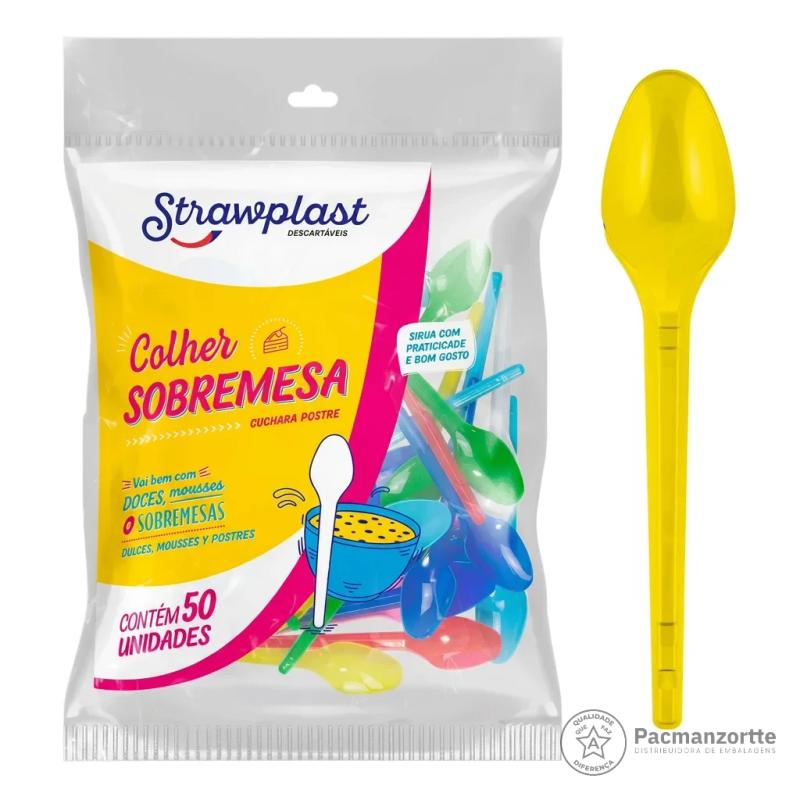 Colher Sobremesa Colorida Neon