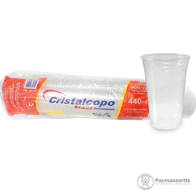 Copo 440 ML Transparente PP 50U