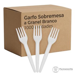 Garfo Sobremesa a Granel Branco — Pacmanzortte