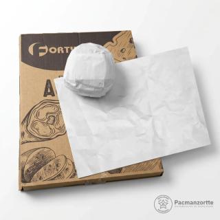Papel Acoplado para Frios Acoplado Branco Liso Caixa Parda — Pacmanzortte