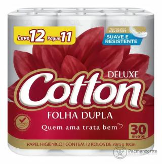 Papel Higiênico Cotton - 12 Rolos — Pacmanzortte