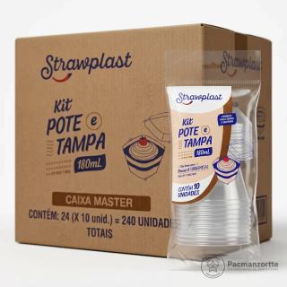 Pote para Mousse 180ML com Tampa Strawplast — Pacmanzortte
