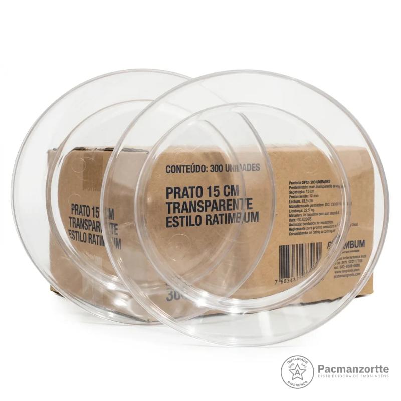 Prato 15 CM Transparente Estilo Ratimbum