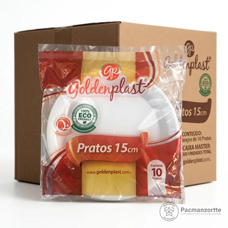 Prato 15 CM Transparente Redondo Golden