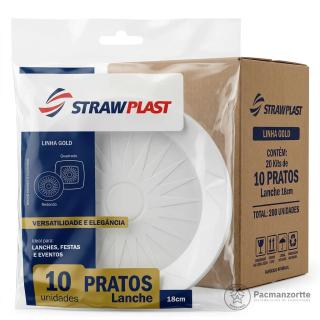 Prato 18 CM Branco Redondo Golden — Pacmanzortte