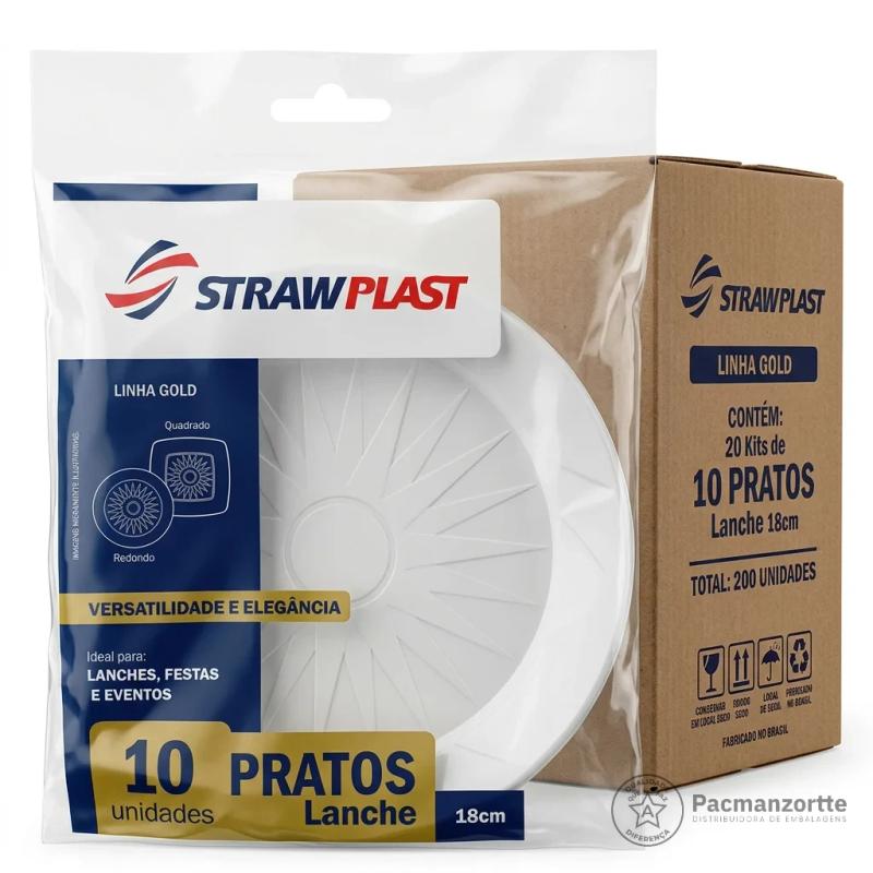 Prato 18 CM Branco Redondo Golden
