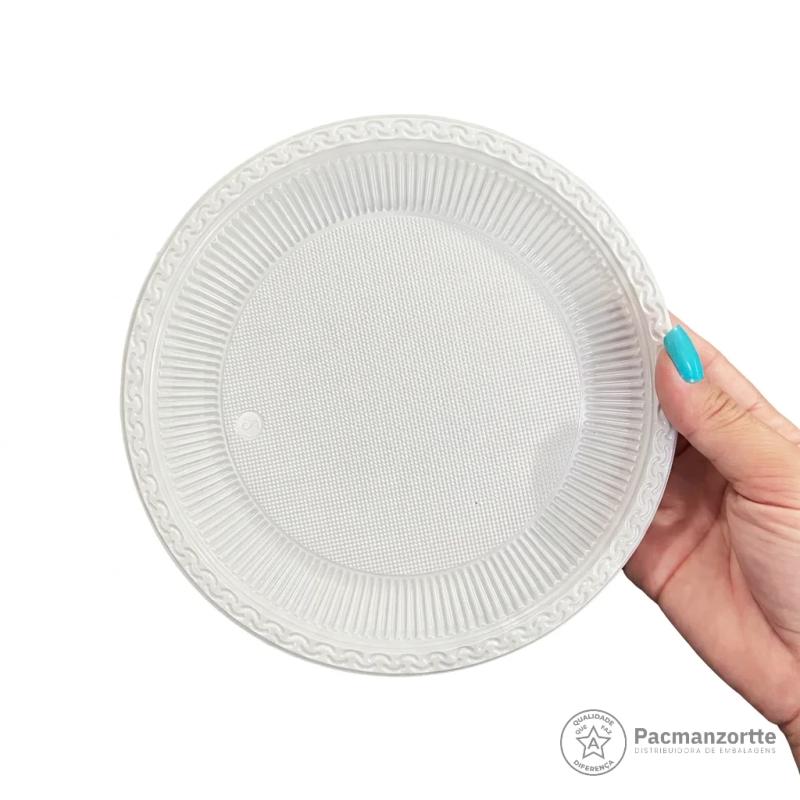 Prato Plástico 15CM Branco Hiperpack