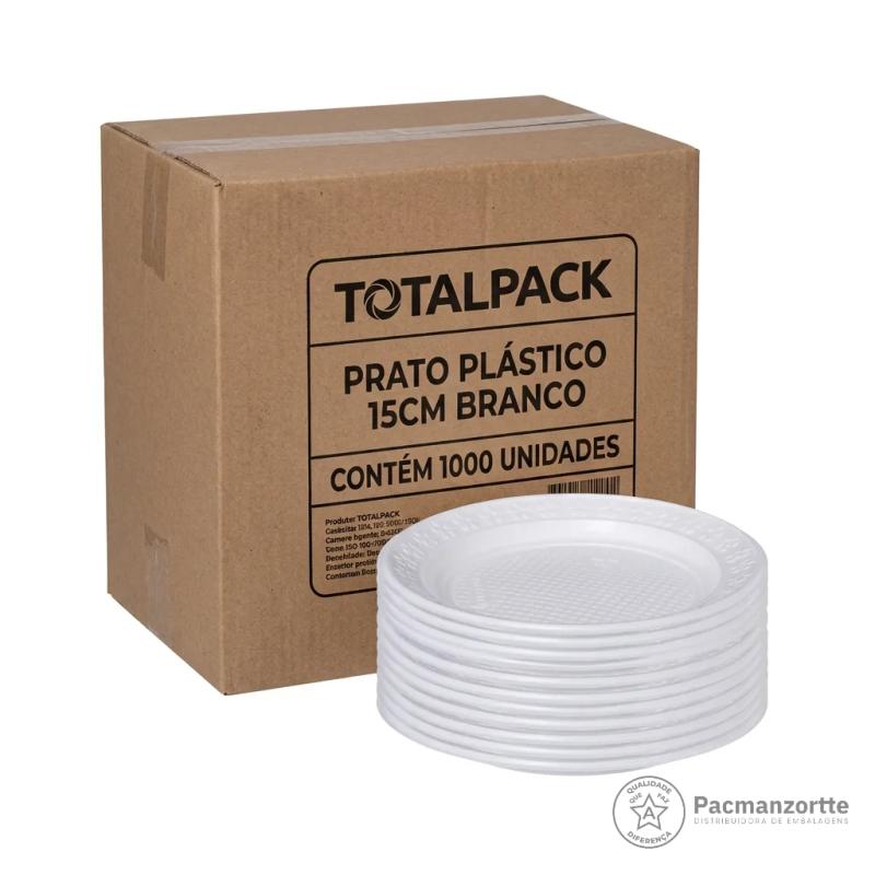 Prato Plástico 15CM Branco Totalpack