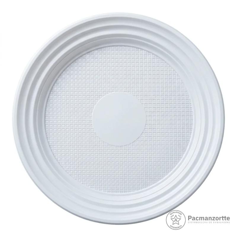 Prato Plástico 15CM Branco Totalpack
