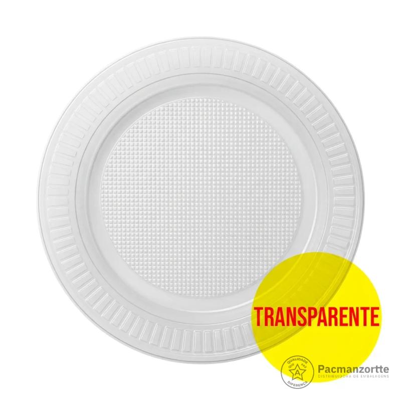 Prato Plástico 15CM Transparente Zettapack
