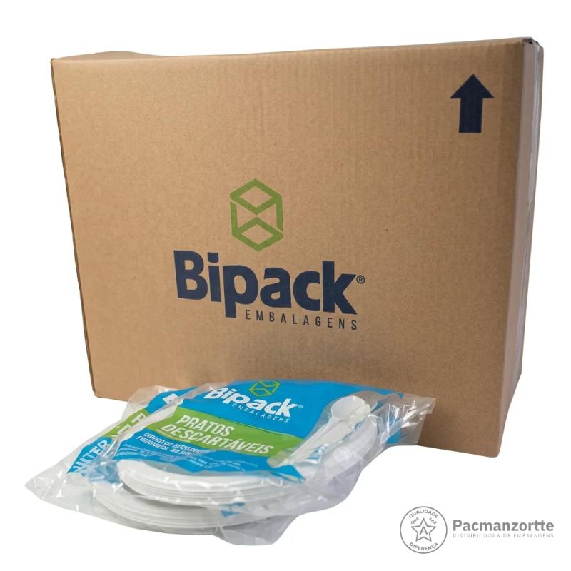 Prato Plástico 18CM Branco Bipack