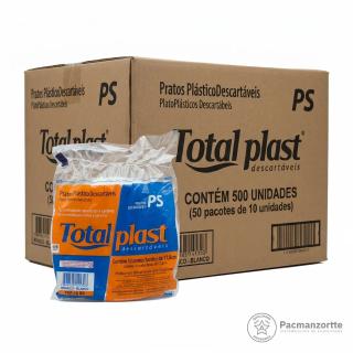 Prato Plástico 18CM Branco Totalpack — Pacmanzortte