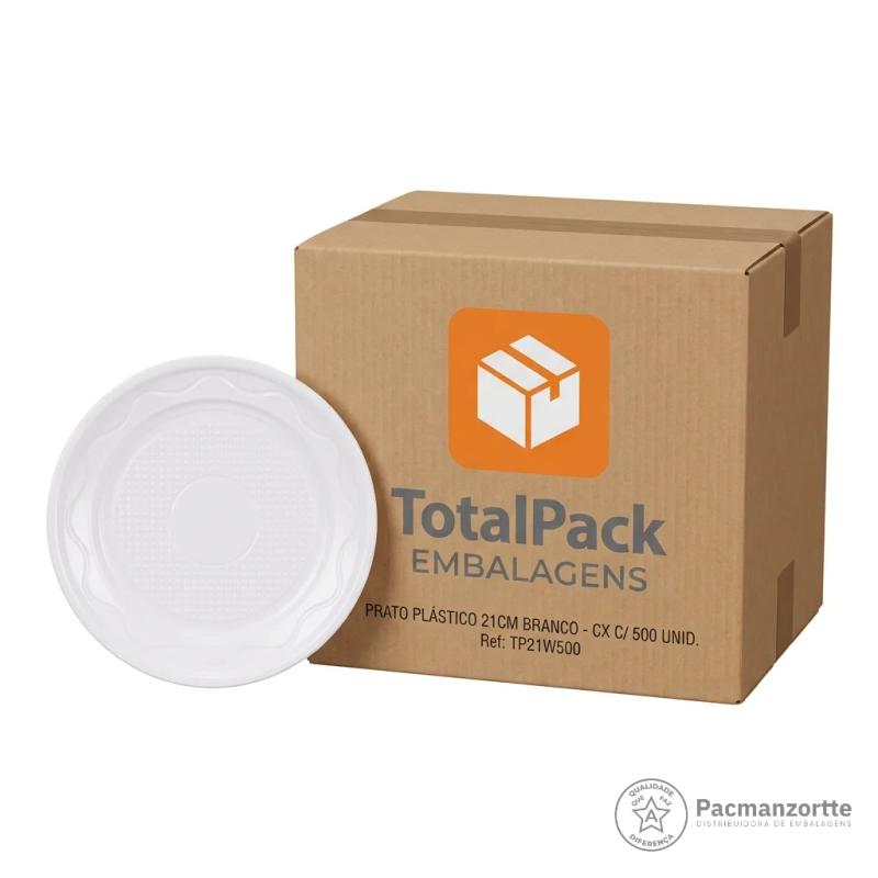 Prato Plástico 21CM Branco Totalpack