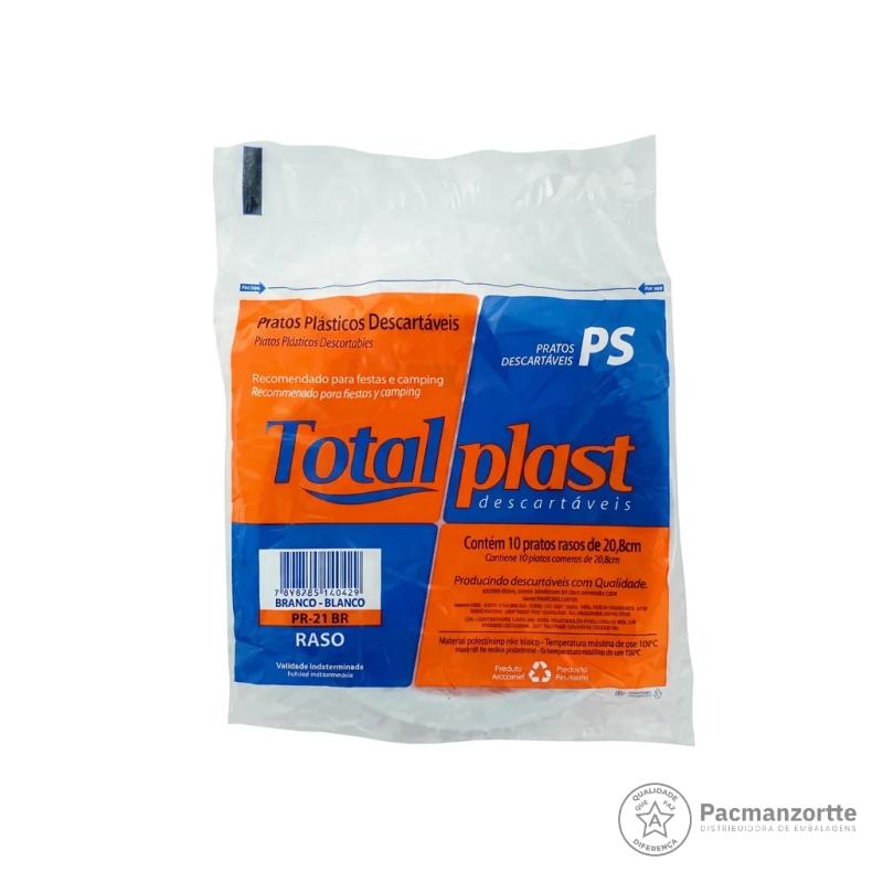 Prato Plástico 21CM Branco Totalpack