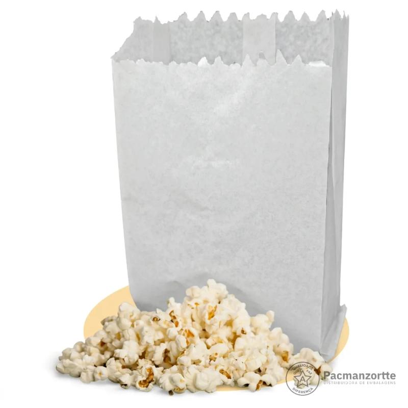 Saco de Papel Tamanho 25 x 27 cm para Pipoca Médio Coral