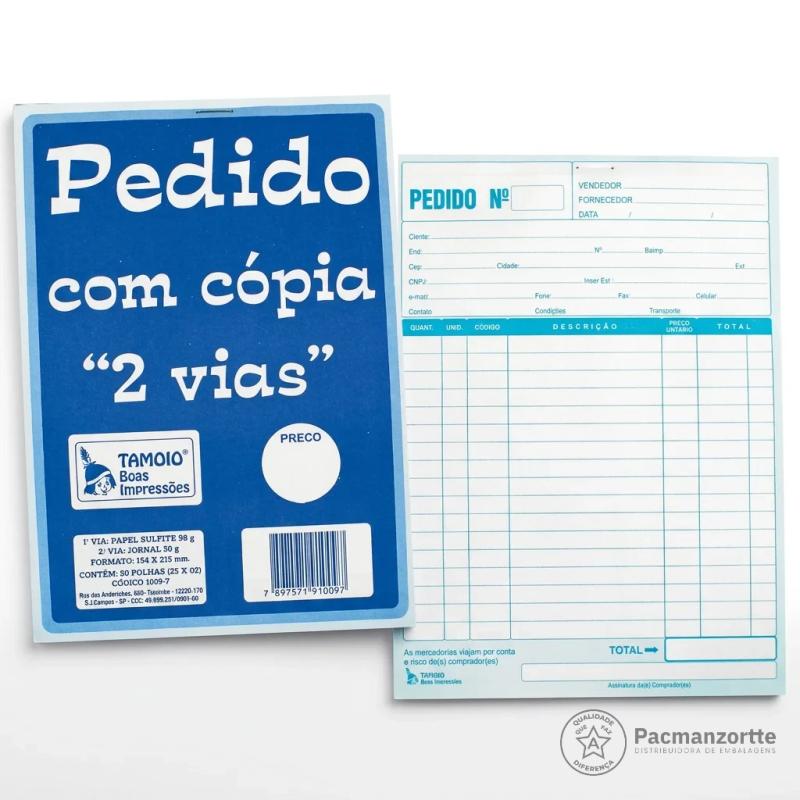 Talão de Pedidos 2 Vias