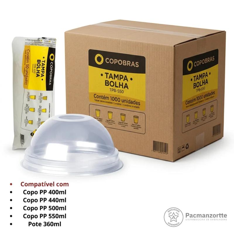 TPB-550 Tampa Plástico Bolha Transparente PP CX 1000 - 20x50