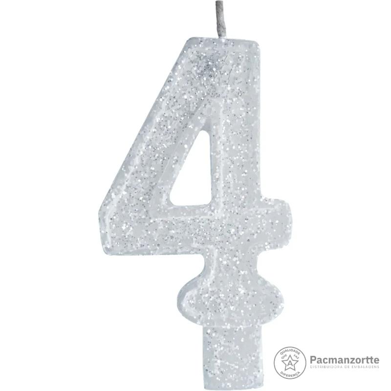 Vela de Aniversário Branca Nº4