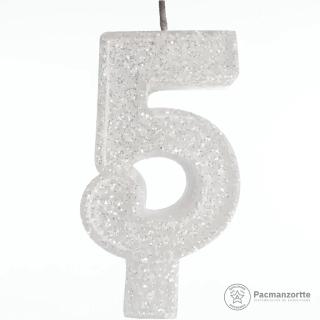 Vela de Aniversário Branca Nº5 — Pacmanzortte