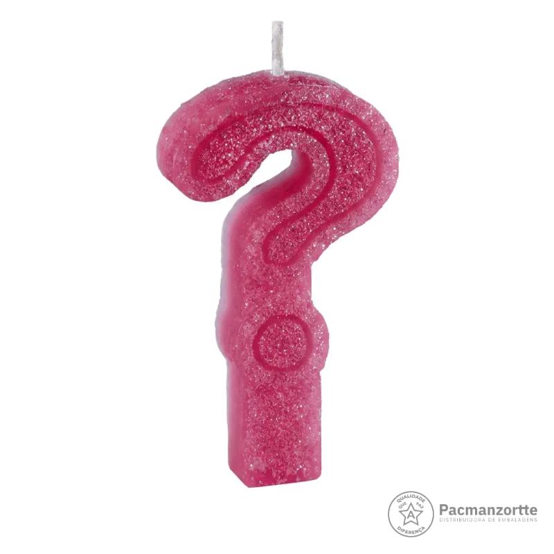 Vela Interrogação Rosa BIG